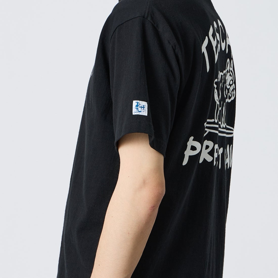 The Endless Summer [エンドレスサマー] 別注 手描き風 バックプリントTシャツ [FH-26574506-JF] BLACK &&モデル身長：168cm 着用サイズ：M&&