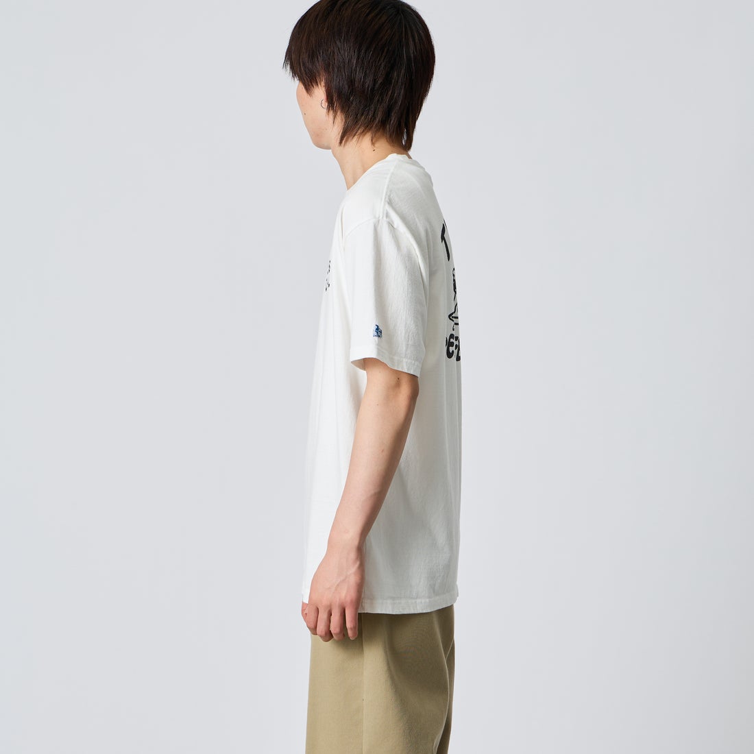 The Endless Summer [エンドレスサマー] 別注 手描き風 バックプリントTシャツ [FH-26574506-JF] WHITE &&モデル身長：177cm 着用サイズ：XL&&