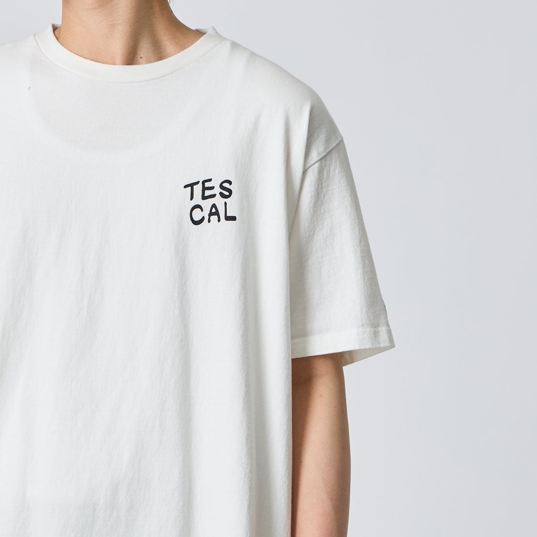 The Endless Summer [エンドレスサマー] 別注 手描き風 バックプリントTシャツ [FH-26574506-JF] WHITE &&モデル身長：177cm 着用サイズ：XL&&