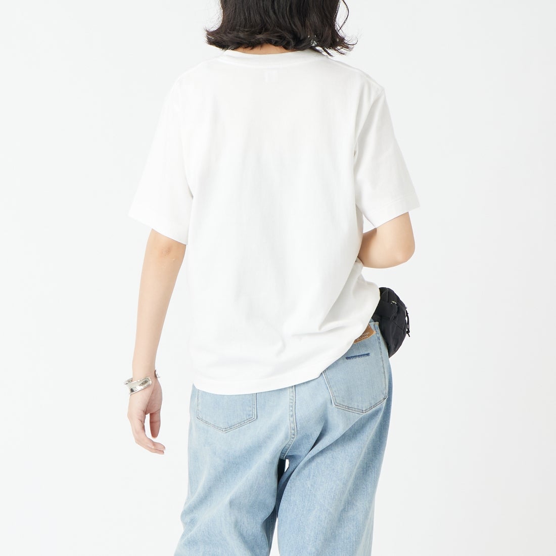 blurhms ROOTSTOCK [ブラームス ルーツストック] RAREGROOVE スタンダードプリントTシャツ [BROOTS25S33S26B] 02 WHT/BLK &&モデル身長：162cm 着用サイズ：0&&