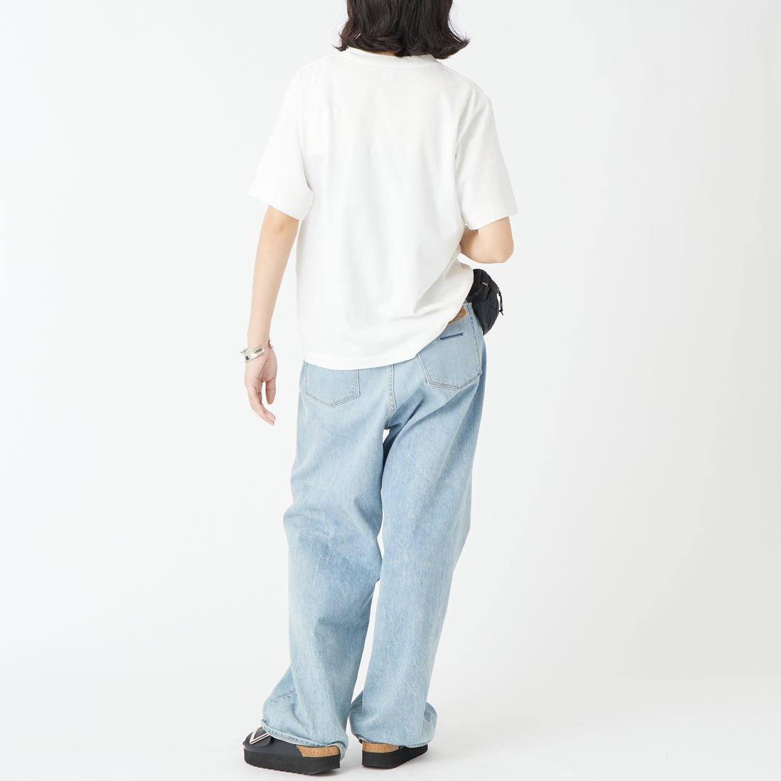 blurhms ROOTSTOCK [ブラームス ルーツストック] RAREGROOVE スタンダードプリントTシャツ [BROOTS25S33S26B] 02 WHT/BLK &&モデル身長：162cm 着用サイズ：0&&