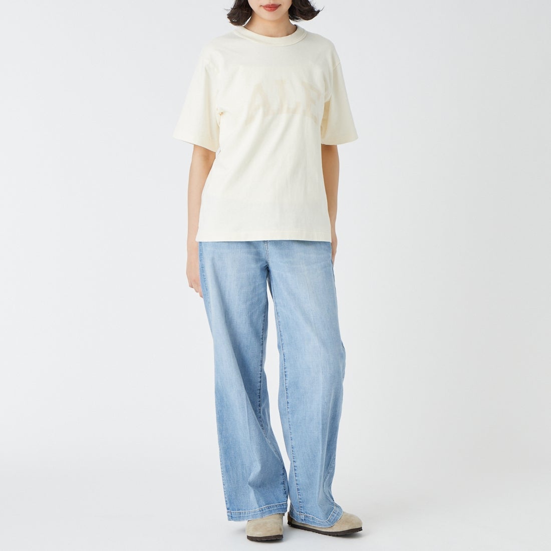 blurhms ROOTSTOCK [ブラームス ルーツストック] ALE-Y 88/12スタンダードプリントTシャツ [BROOTS25S35S26A] 01 IVORY &&モデル身長：162cm 着用サイズ：0&&