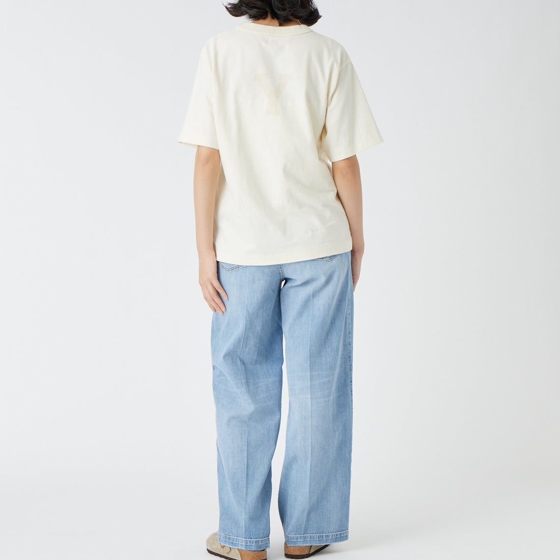 blurhms ROOTSTOCK [ブラームス ルーツストック] ALE-Y 88/12スタンダードプリントTシャツ [BROOTS25S35S26A] 01 IVORY &&モデル身長：162cm 着用サイズ：0&&TSTOCK [ブラームス ルーツストック] ALE-Y 88/12スタンダードプリントTシャツ [BROOTS25S35S26A] 03 NIGHT B