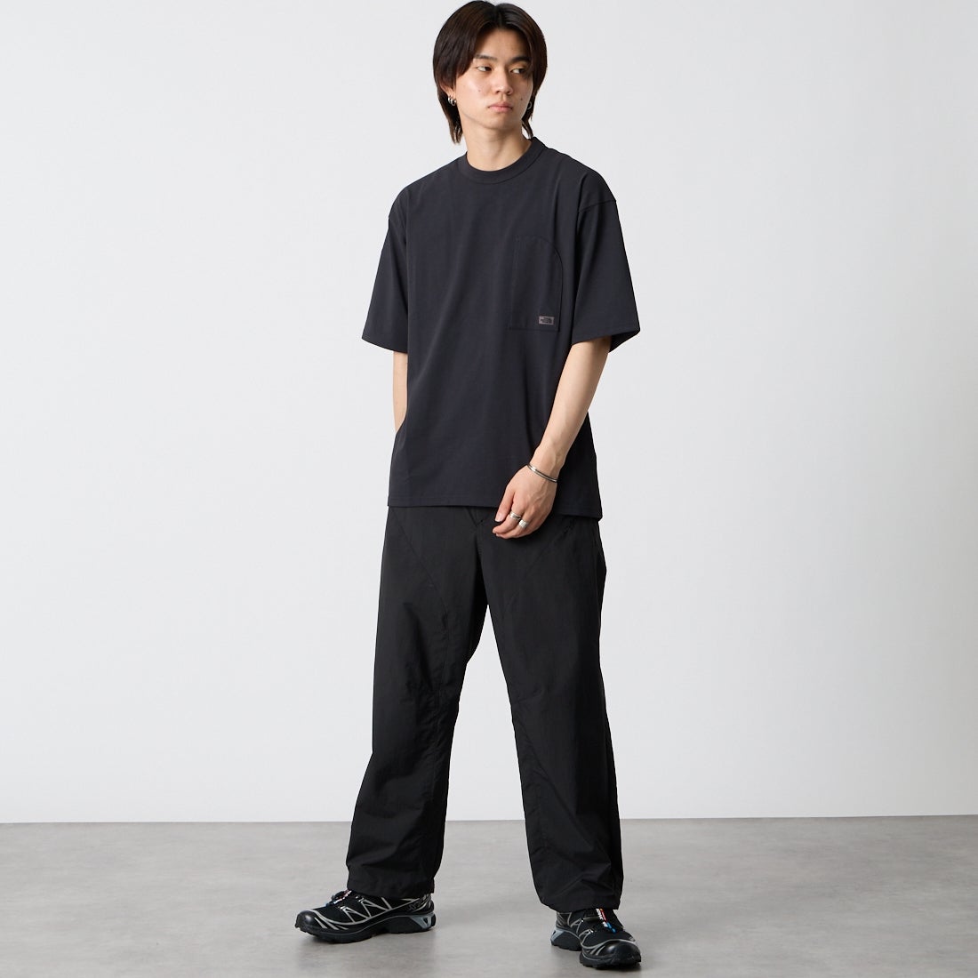 THE NORTH FACE [ザ ノースフェイス] ショートスリーブエンライドTシャツ [NT82561] K &&モデル身長：177cm 着用サイズ：M&&