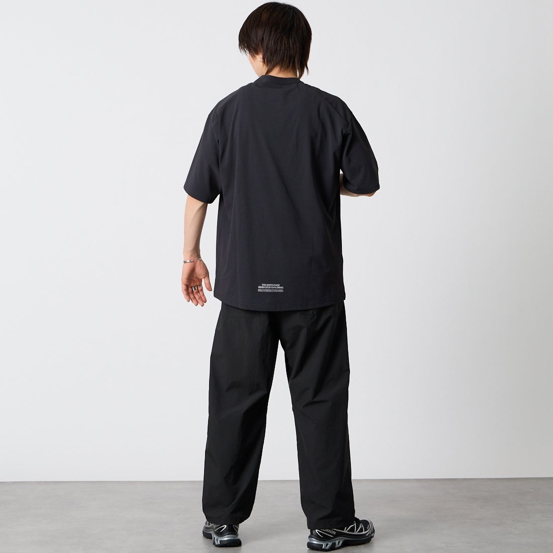 THE NORTH FACE [ザ ノースフェイス] ショートスリーブエンライドTシャツ [NT82561] K &&モデル身長：177cm 着用サイズ：M&&
