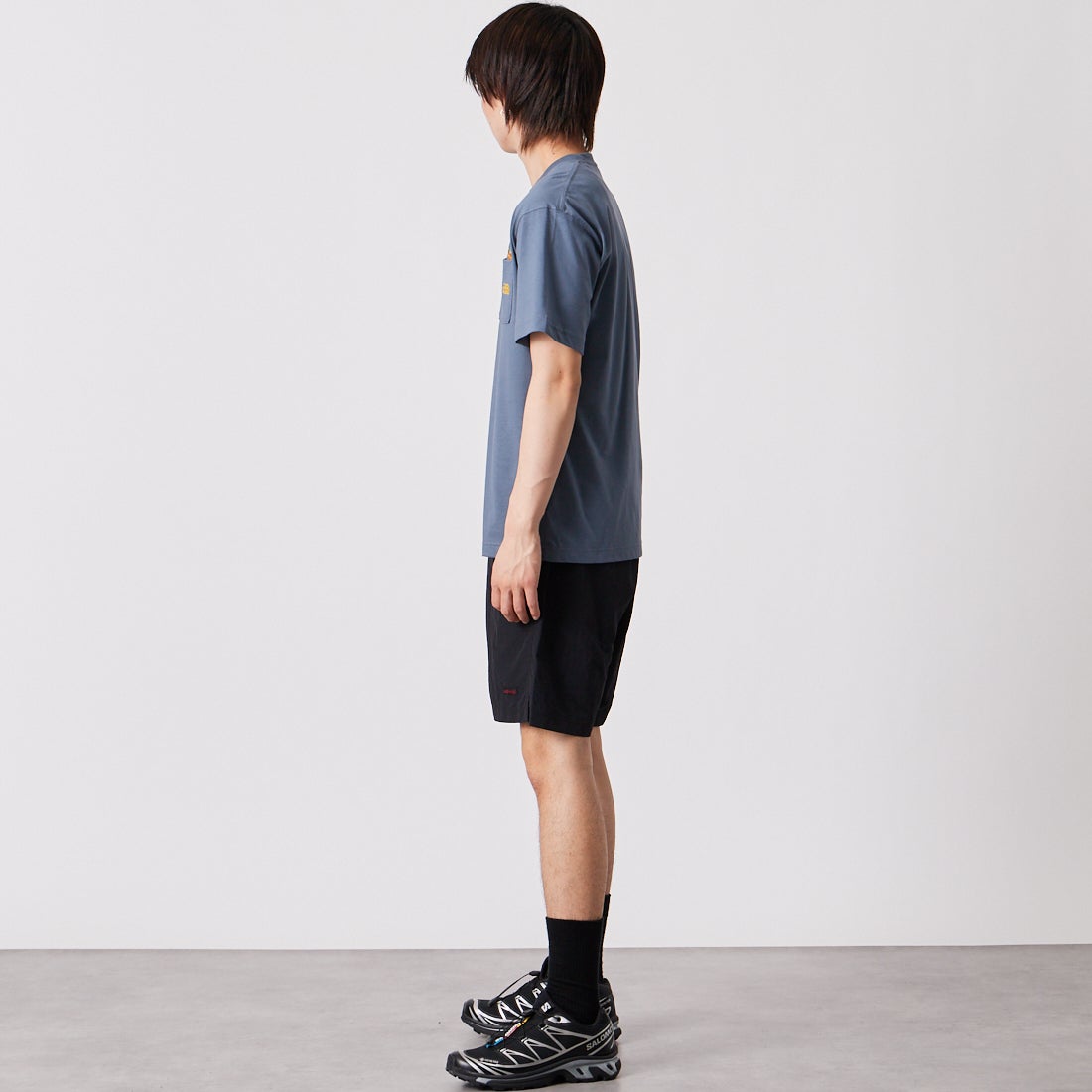 THE NORTH FACE [ザ ノースフェイス] ショートスリーブ フラッシュドライ フラワーロゴTシャツ [NT32638] SL &&モデル身長：177cm 着用サイズ：M&&