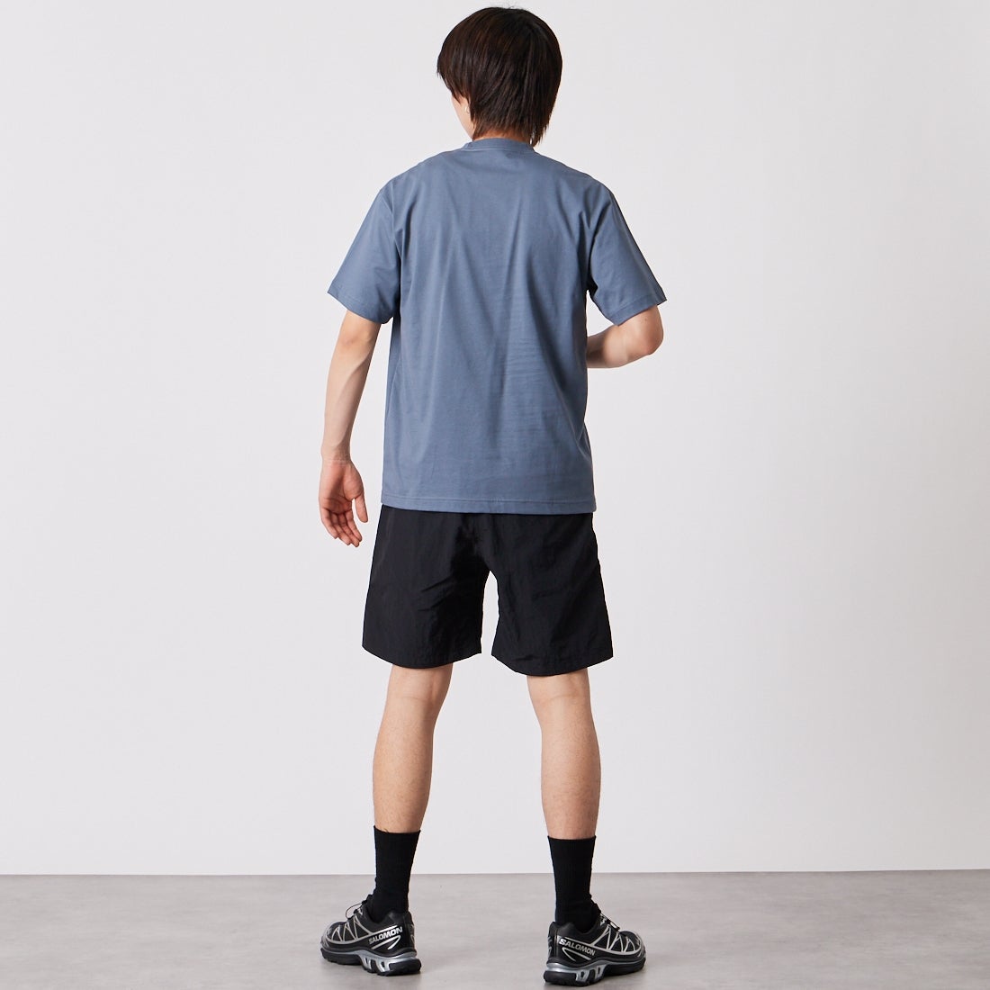 THE NORTH FACE [ザ ノースフェイス] ショートスリーブ フラッシュドライ フラワーロゴTシャツ [NT32638] SL &&モデル身長：177cm 着用サイズ：M&&