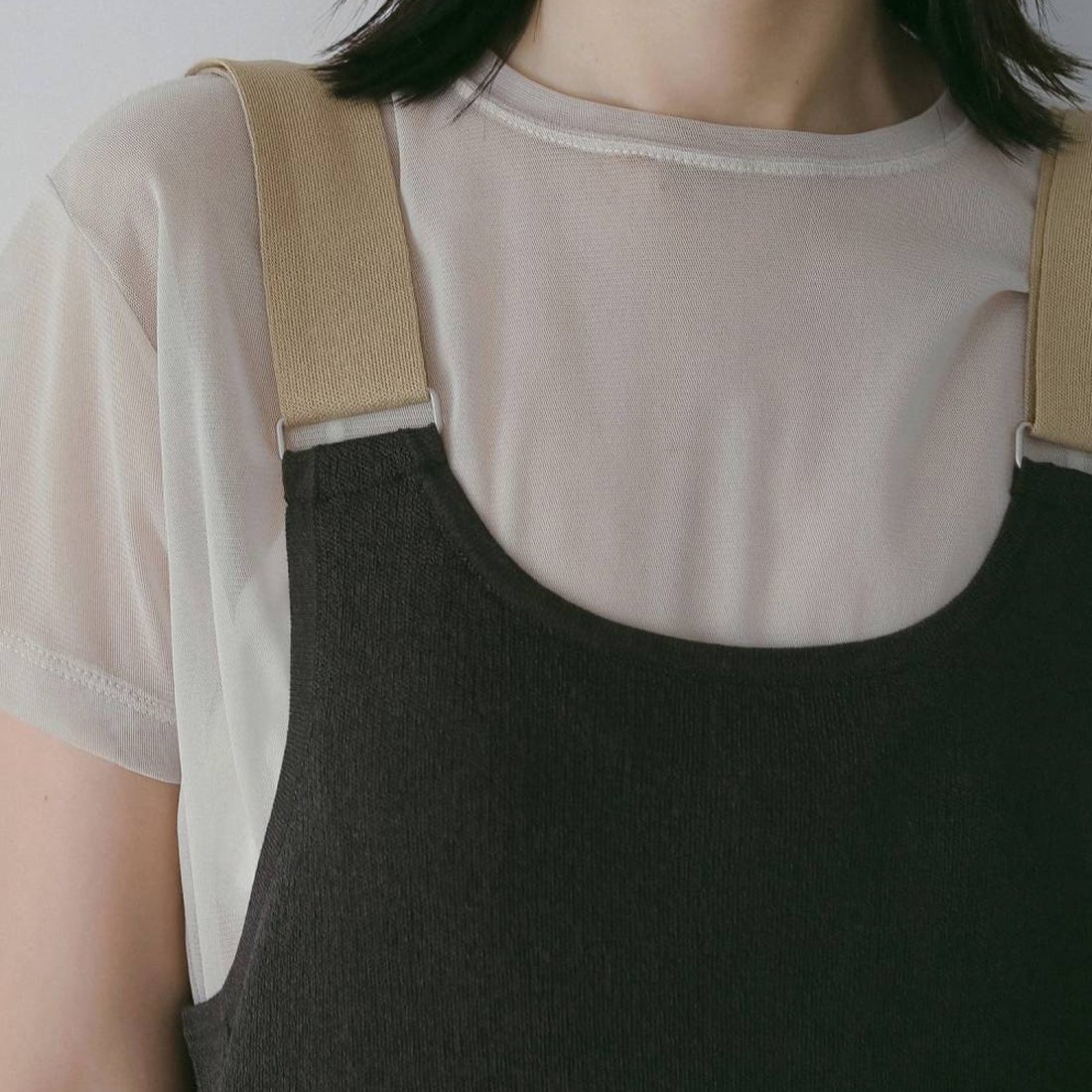 anuke [アンヌーク] サロペットニットワンピース [62610303] C/GRY