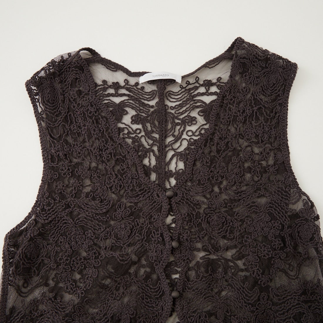 TORRAZZO DONNA [トラッゾドンナ] 立体コード刺繍レースベスト [6266-333] 15 CHARCOA