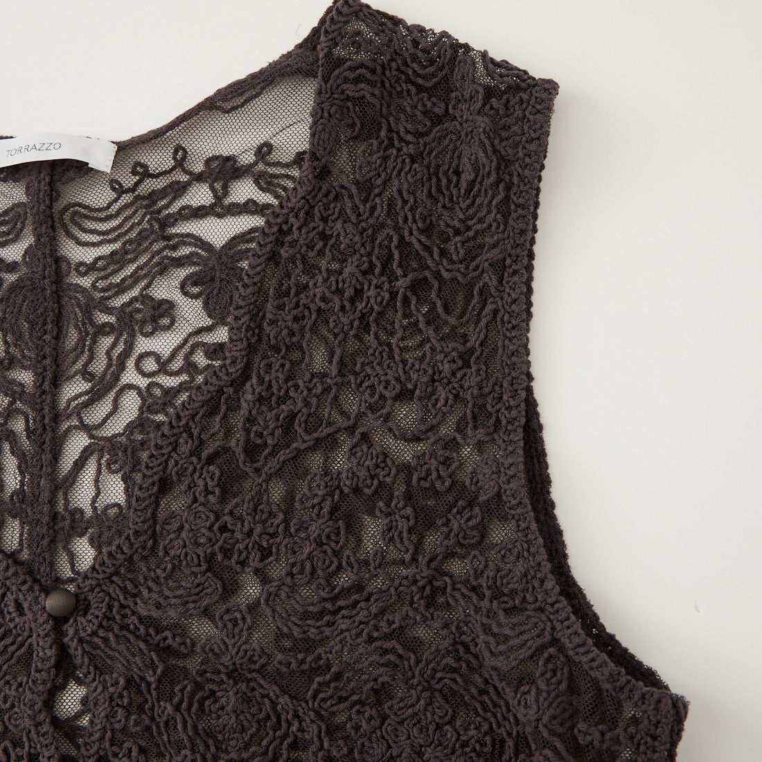 TORRAZZO DONNA [トラッゾドンナ] 立体コード刺繍レースベスト [6266-333] 15 CHARCOA