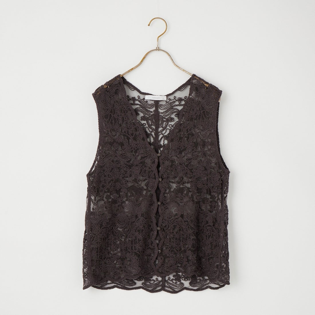 TORRAZZO DONNA [トラッゾドンナ] 立体コード刺繍レースベスト [6266-333] 15 CHARCOA