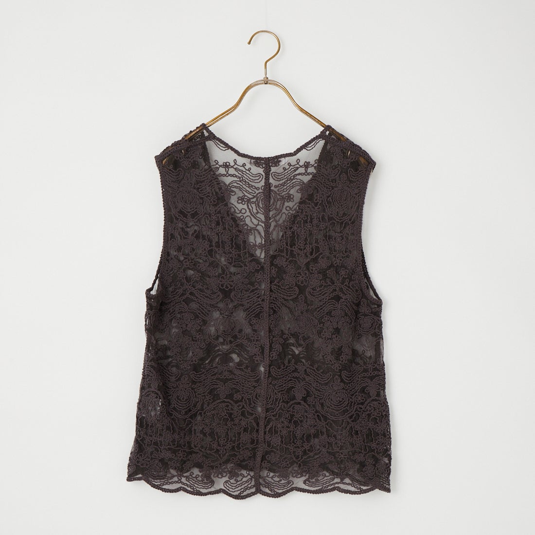 TORRAZZO DONNA [トラッゾドンナ] 立体コード刺繍レースベスト [6266-333] 15 CHARCOA