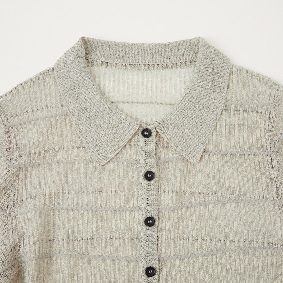 anuke [アンヌーク] シアーボーダーニットシャツ [62610513] I/BLU