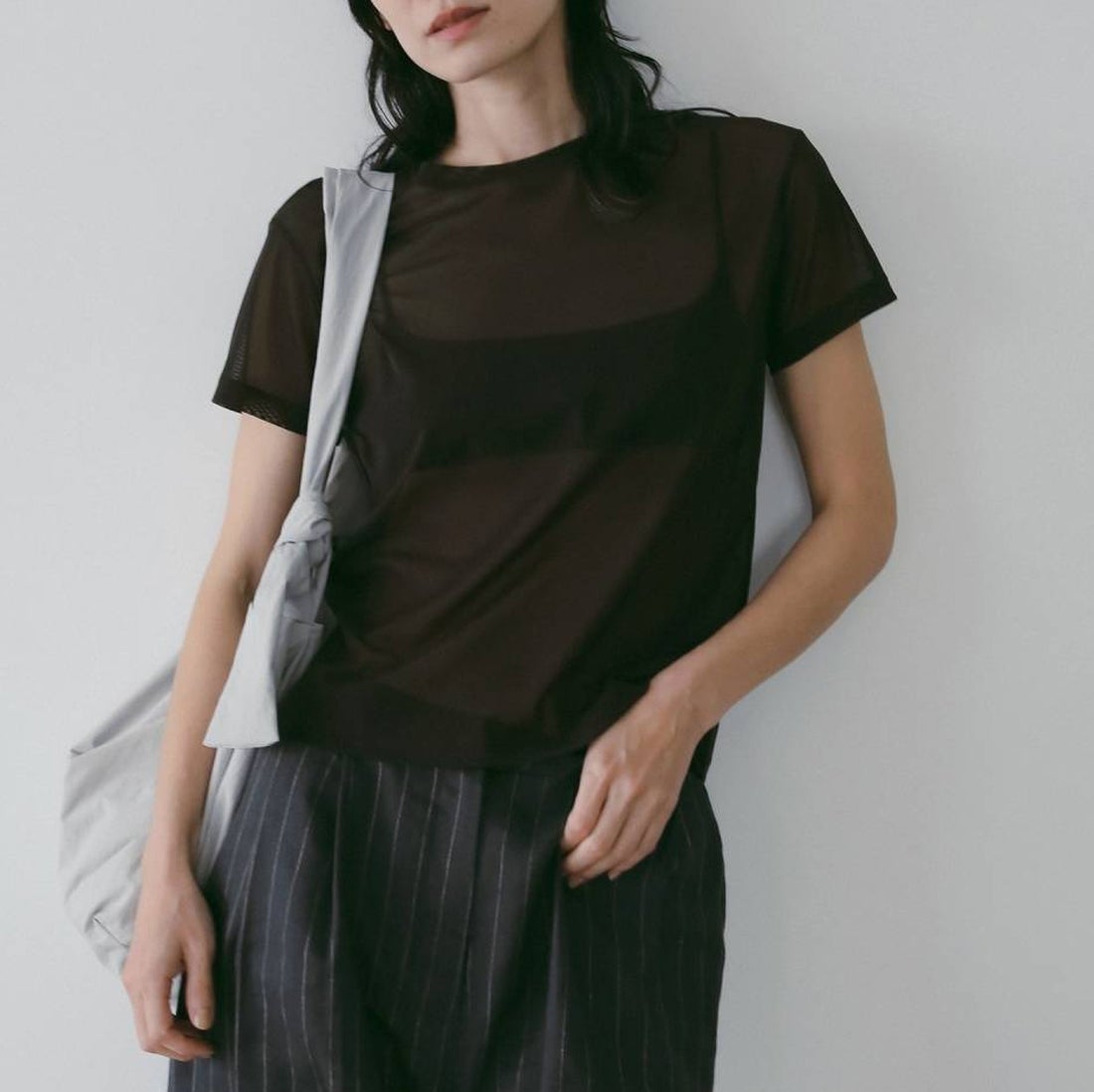 anuke [アンヌーク] シアーチュールTシャツ [62610633] BRN