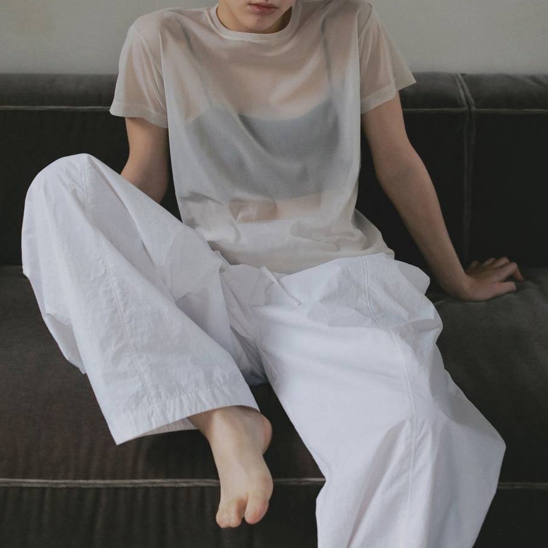 anuke [アンヌーク] シアーチュールTシャツ [62610633] IVR