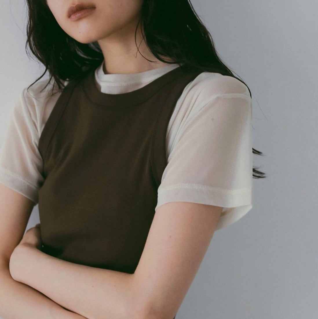 anuke [アンヌーク] シアーチュールTシャツ [62610633] IVR