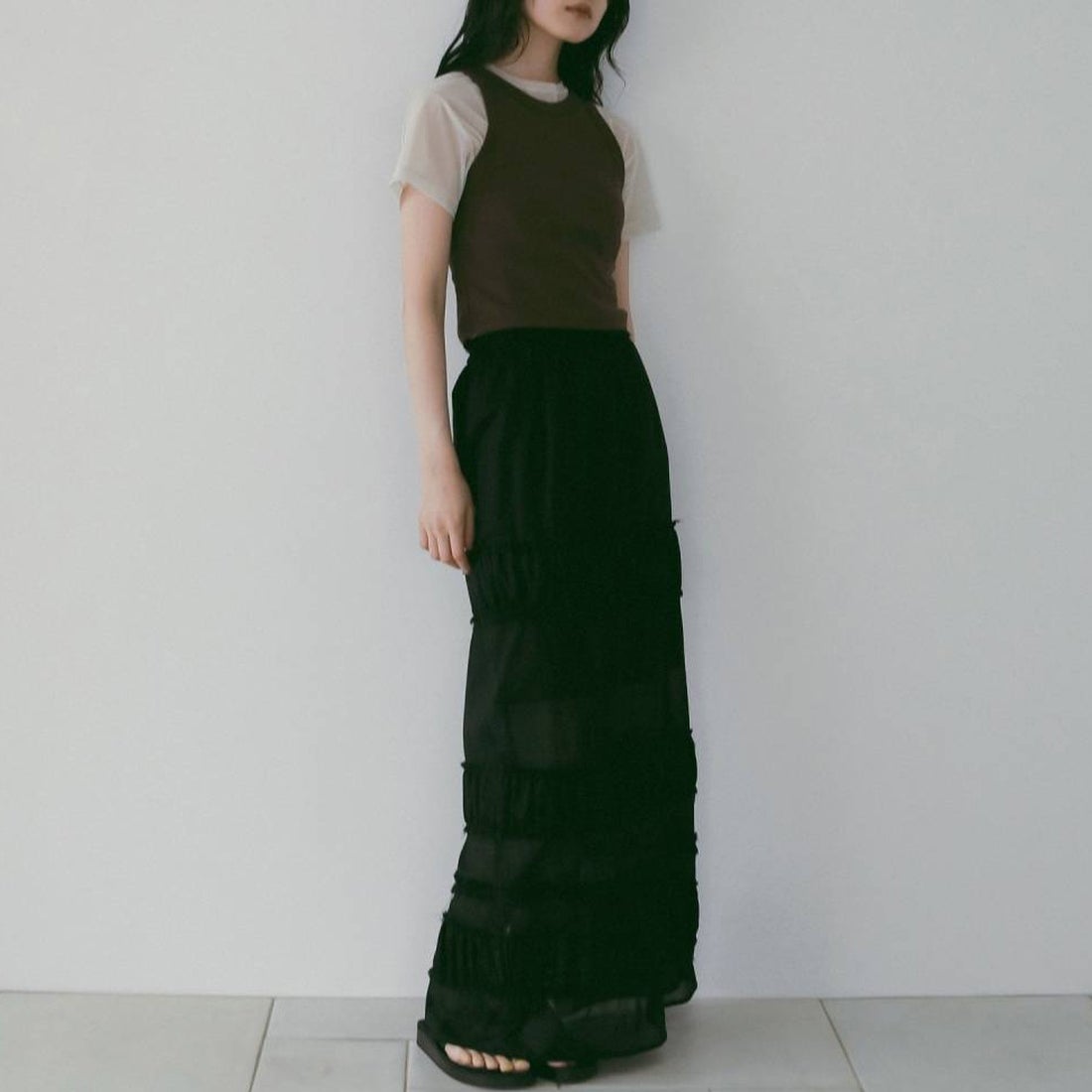 anuke [アンヌーク] シアーチュールTシャツ [62610633] IVR
