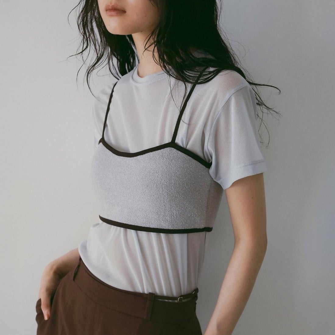 anuke [アンヌーク] シアーチュールTシャツ [62610633] I/BLU