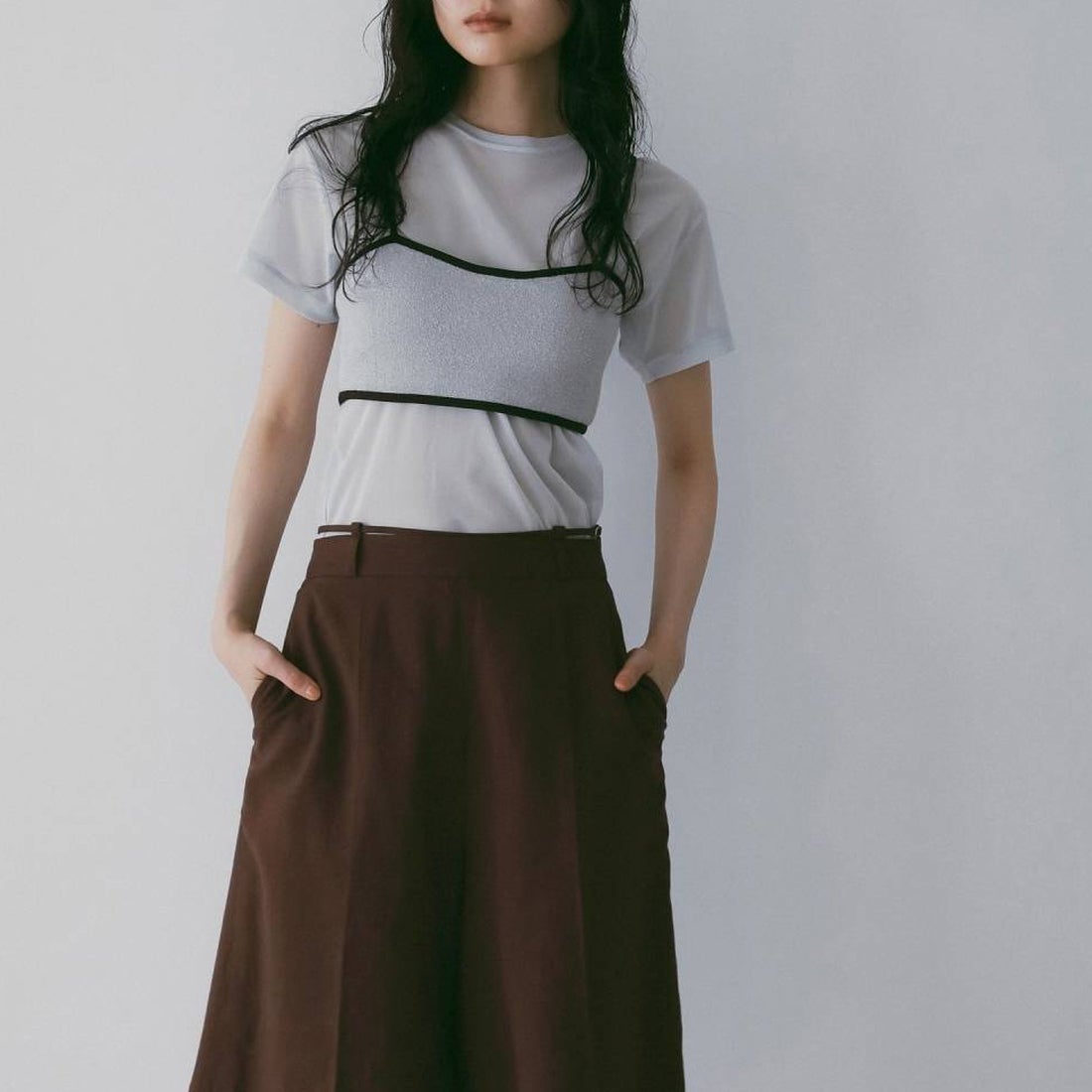 anuke [アンヌーク] シアーチュールTシャツ [62610633] I/BLU