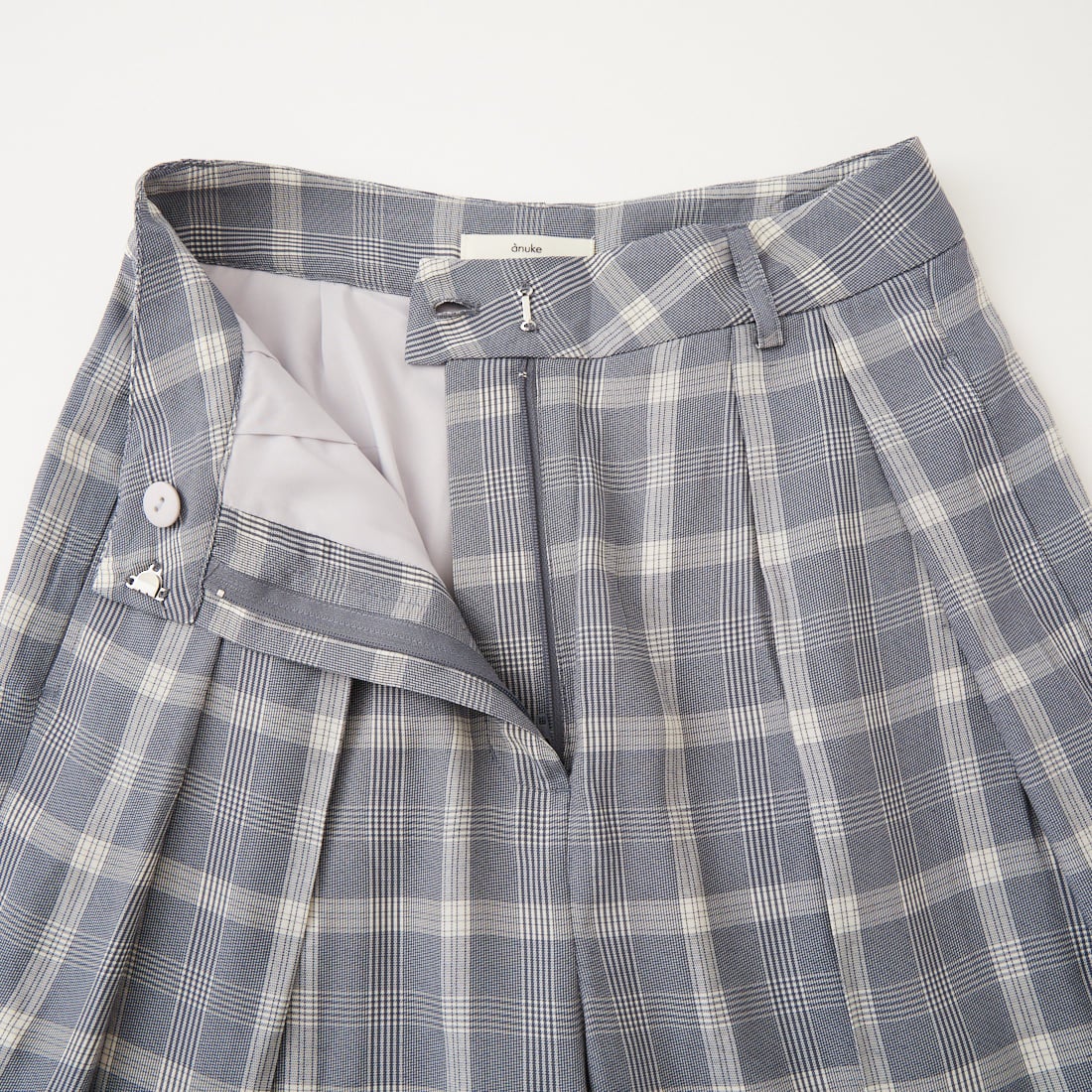 anuke [アンヌーク] チェックダブルタックパンツ [62610702] BLU