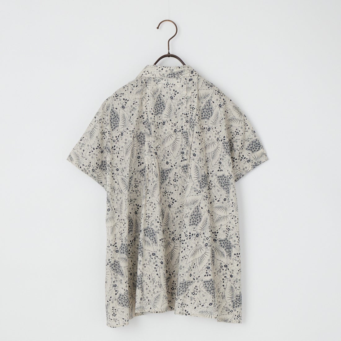 soil [ソイル] コットンボイル リーフ&フラワープリント レギュラーカラーショートスリーブシャツ [NSL26061] 9339 GRY