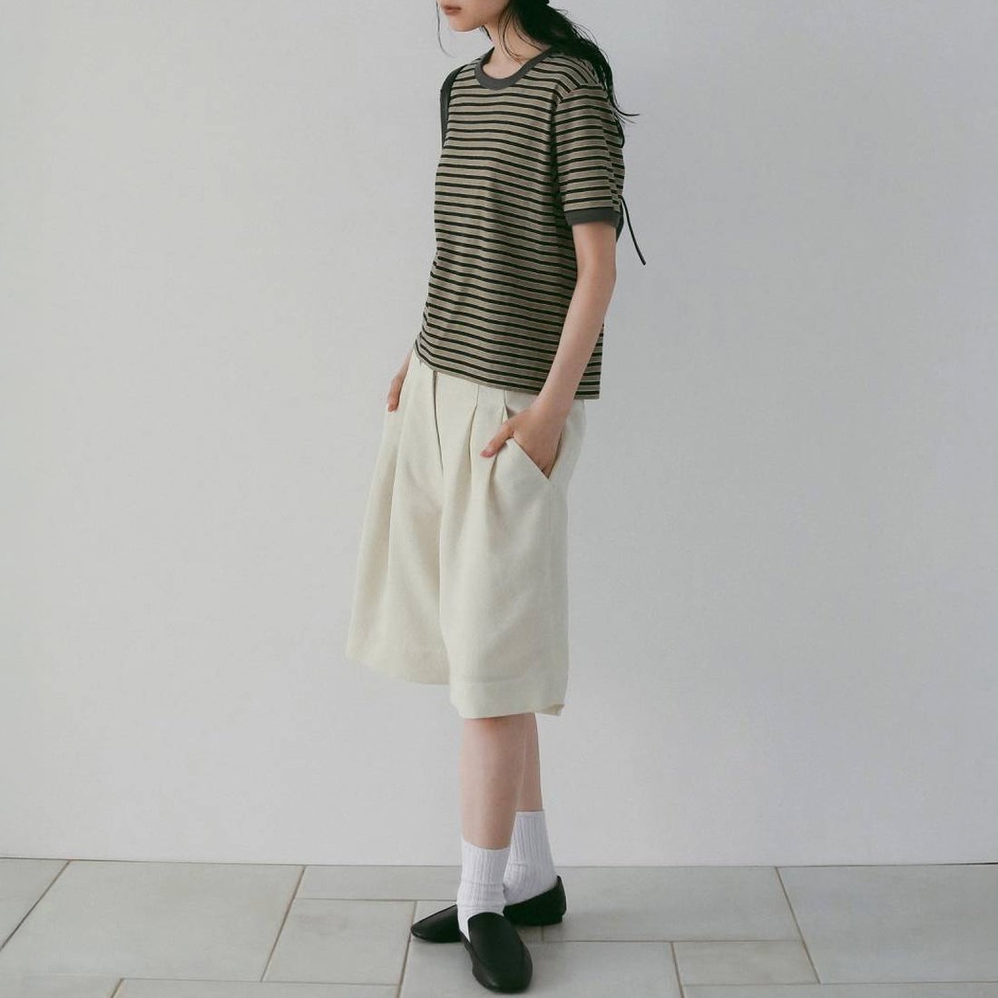 anuke [アンヌーク] タックハーフパンツ [62610716] IVR