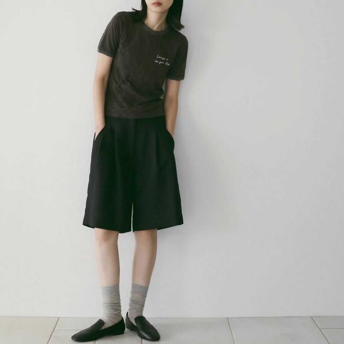 anuke [アンヌーク] タックハーフパンツ [62610716] NVY
