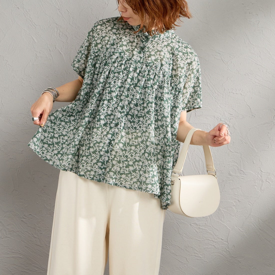 4600 GREEN&&モデル身長：158cm 着用サイズ：1&&