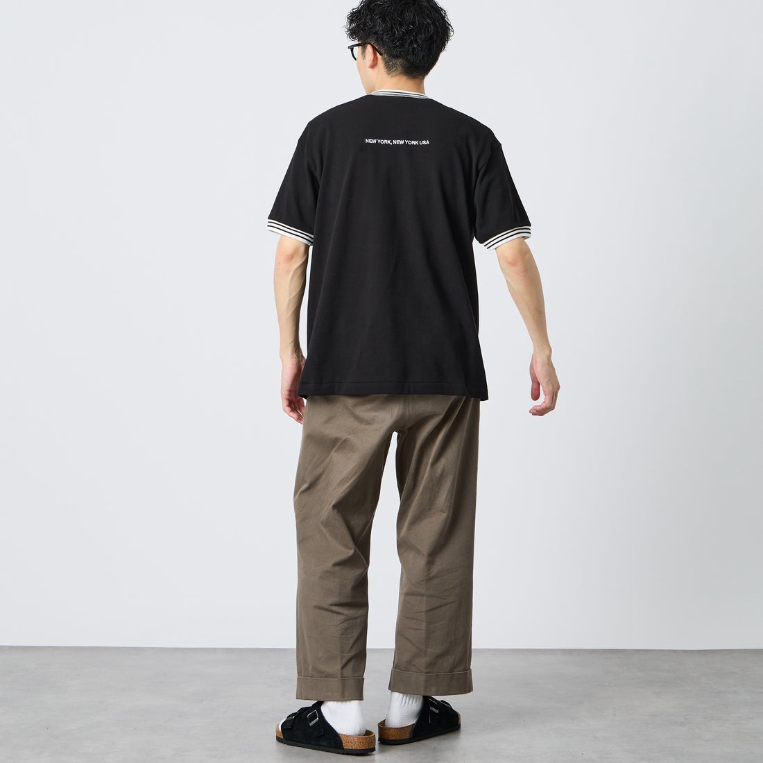 MANHATTAN PORTAGE [マンハッタンポーテージ] ショートスリーブTシャツ [26SS-MP-M642] BLACK &&モデル身長：167cm 着用サイズ：M&&