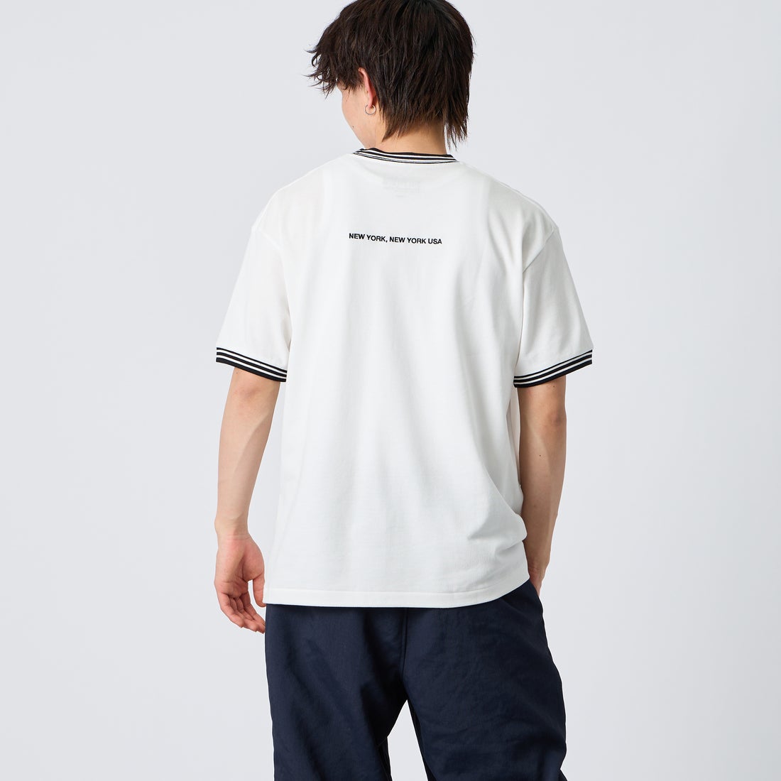 MANHATTAN PORTAGE [マンハッタンポーテージ] ショートスリーブTシャツ [26SS-MP-M642] WHITE &&モデル身長：177cm 着用サイズ：L&&