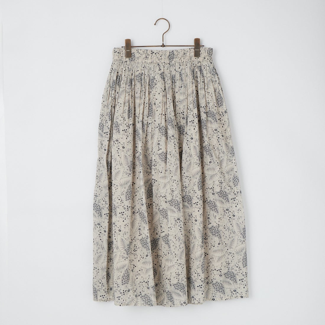 soil [ソイル] コットンボイル リーフ&フラワープリント ギャザースカート [NSL26065] 9339 GRY