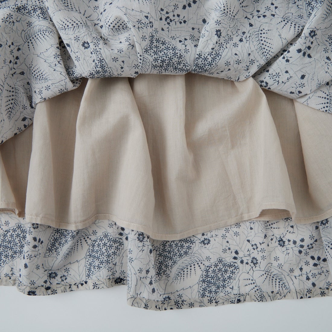 soil [ソイル] コットンボイル リーフ&フラワープリント ギャザースカート [NSL26065] 9339 GRY