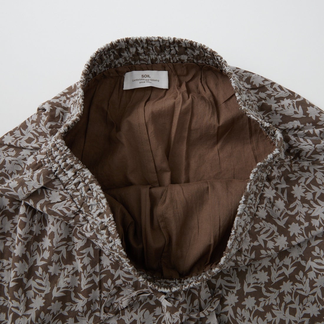 soil [ソイル] コットンボイル 2トーンフラワープリント ワイドイージーパンツ [NSL26075] 9340 GREY