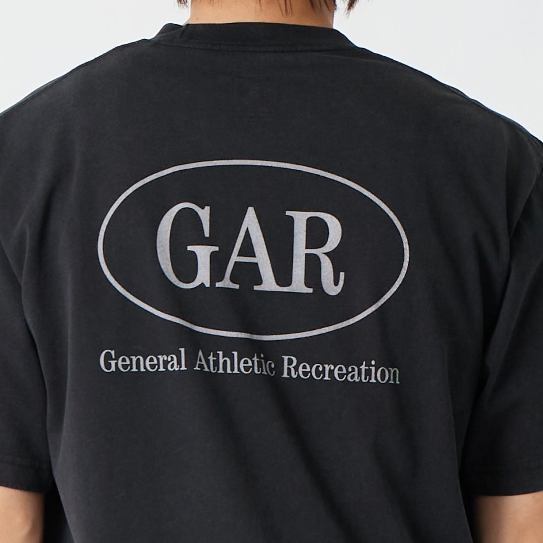 THE NORTH FACE [ザ ノースフェイス] GAR タイポグラフィックカラードショートスリーブTシャツ [NT32668] K &&モデル身長：177cm 着用サイズ：M&&