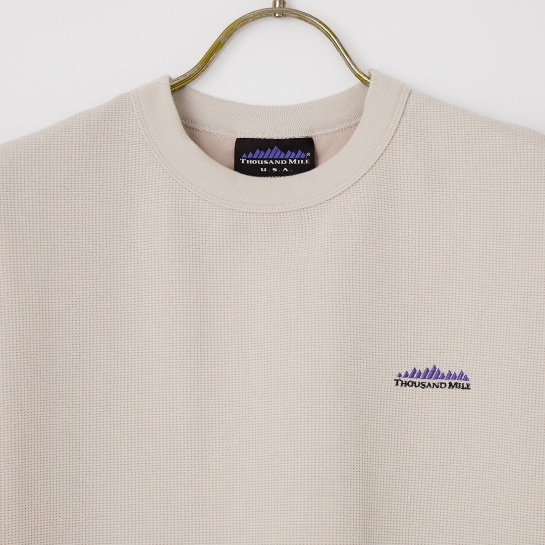 THOUSAND MILE [サウザンド マイル] テックワッフル フレンチスリーブTシャツ [TM261WF00552] 15 GREIGE