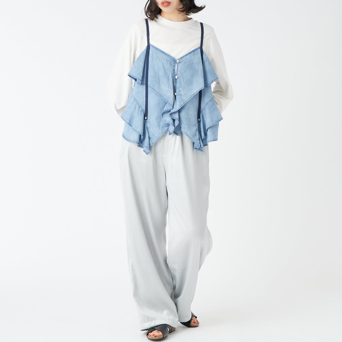 ANTGAUGE [アントゲージ] シアーデニムティアードビスチェ [GB340] 38 ｱﾝﾃｨｰｸ &&モデル身長：162cm 着用サイズ：F&&