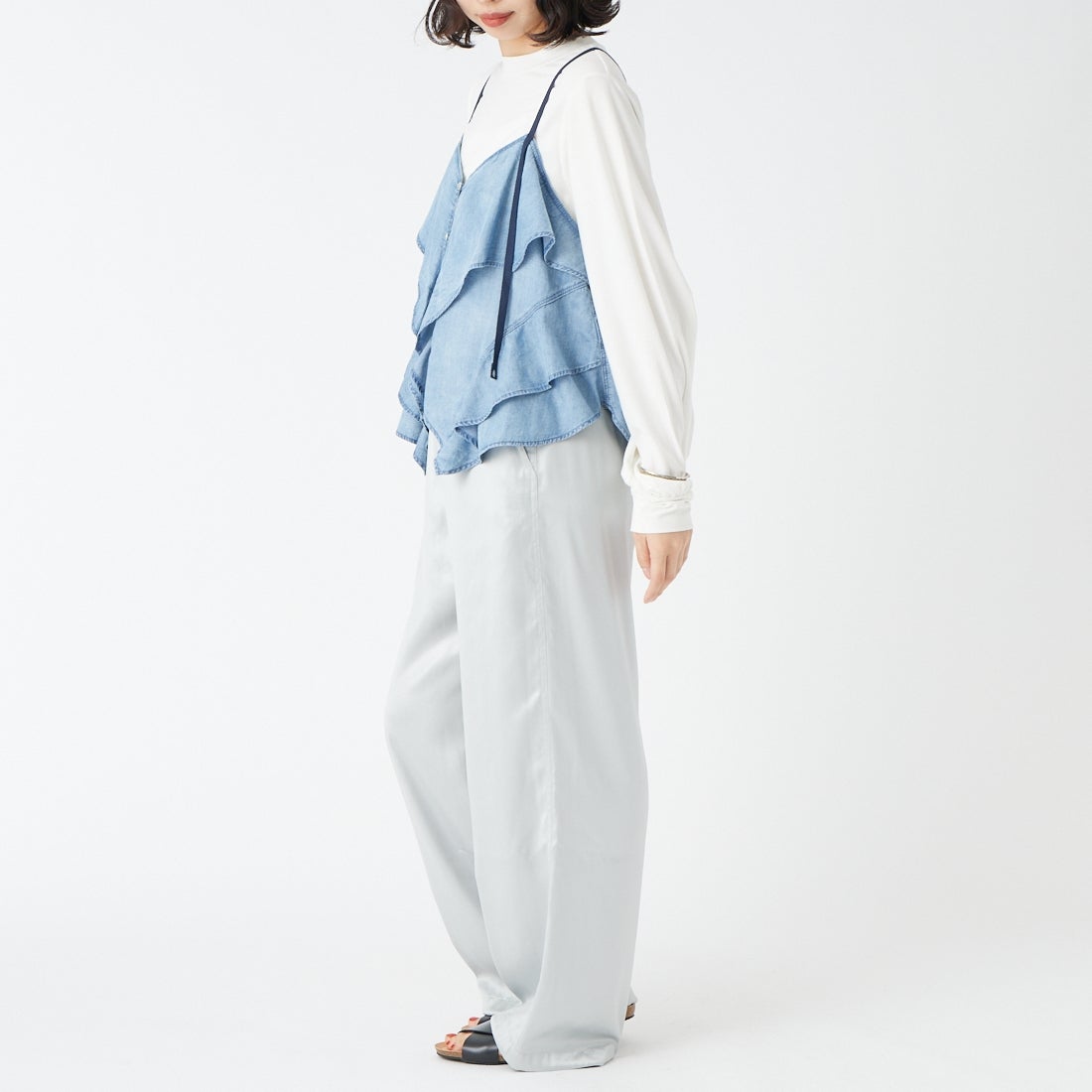 ANTGAUGE [アントゲージ] シアーデニムティアードビスチェ [GB340] 38 ｱﾝﾃｨｰｸ &&モデル身長：162cm 着用サイズ：F&&