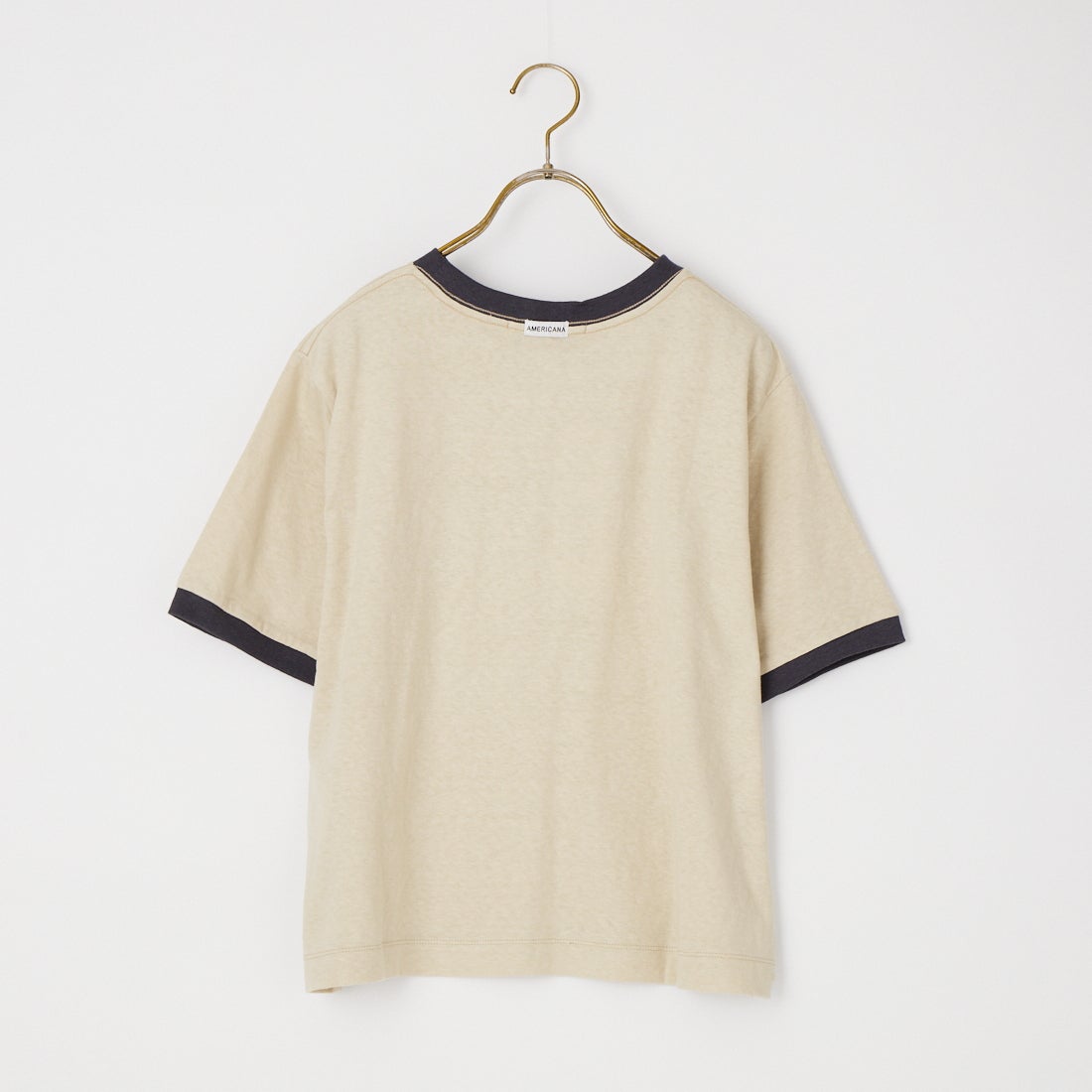 Americana [アメリカーナ] AMRCN クロップドリンガーTシャツ [BRF-M-813A] ﾍﾞｰｼﾞｭ