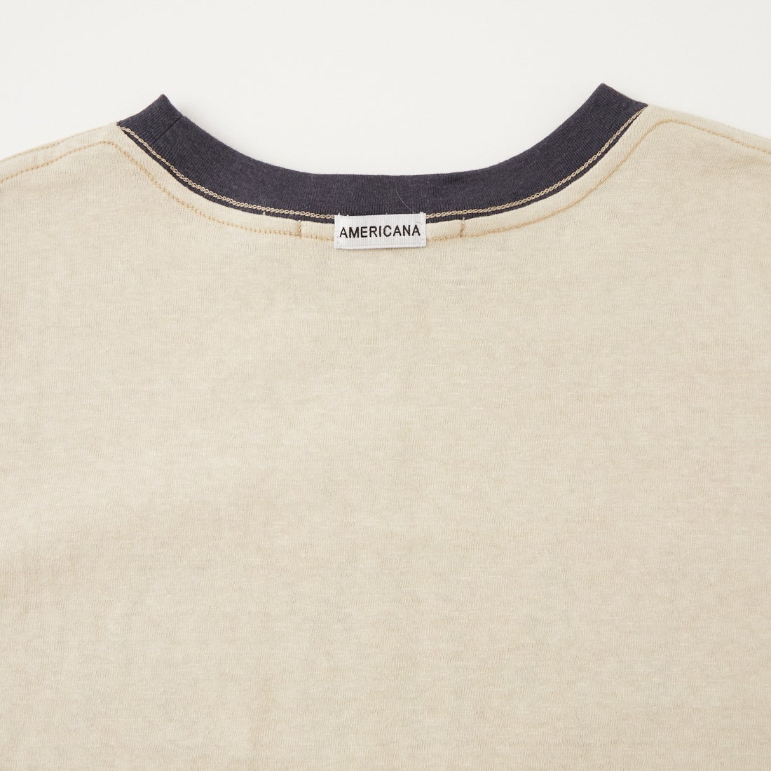 Americana [アメリカーナ] AMRCN クロップドリンガーTシャツ [BRF-M-813A] ﾍﾞｰｼﾞｭ