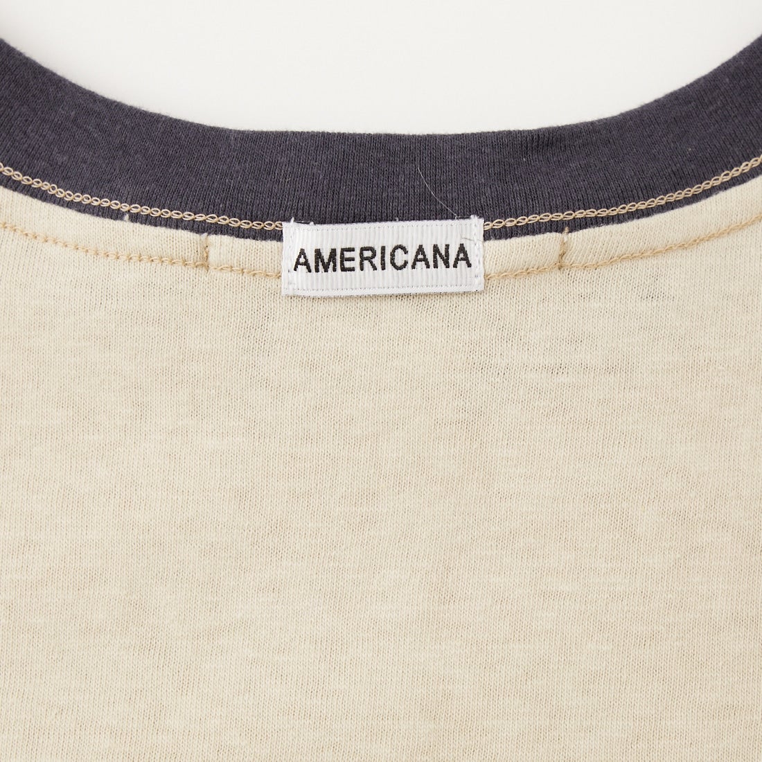 Americana [アメリカーナ] AMRCN クロップドリンガーTシャツ [BRF-M-813A] ﾍﾞｰｼﾞｭ