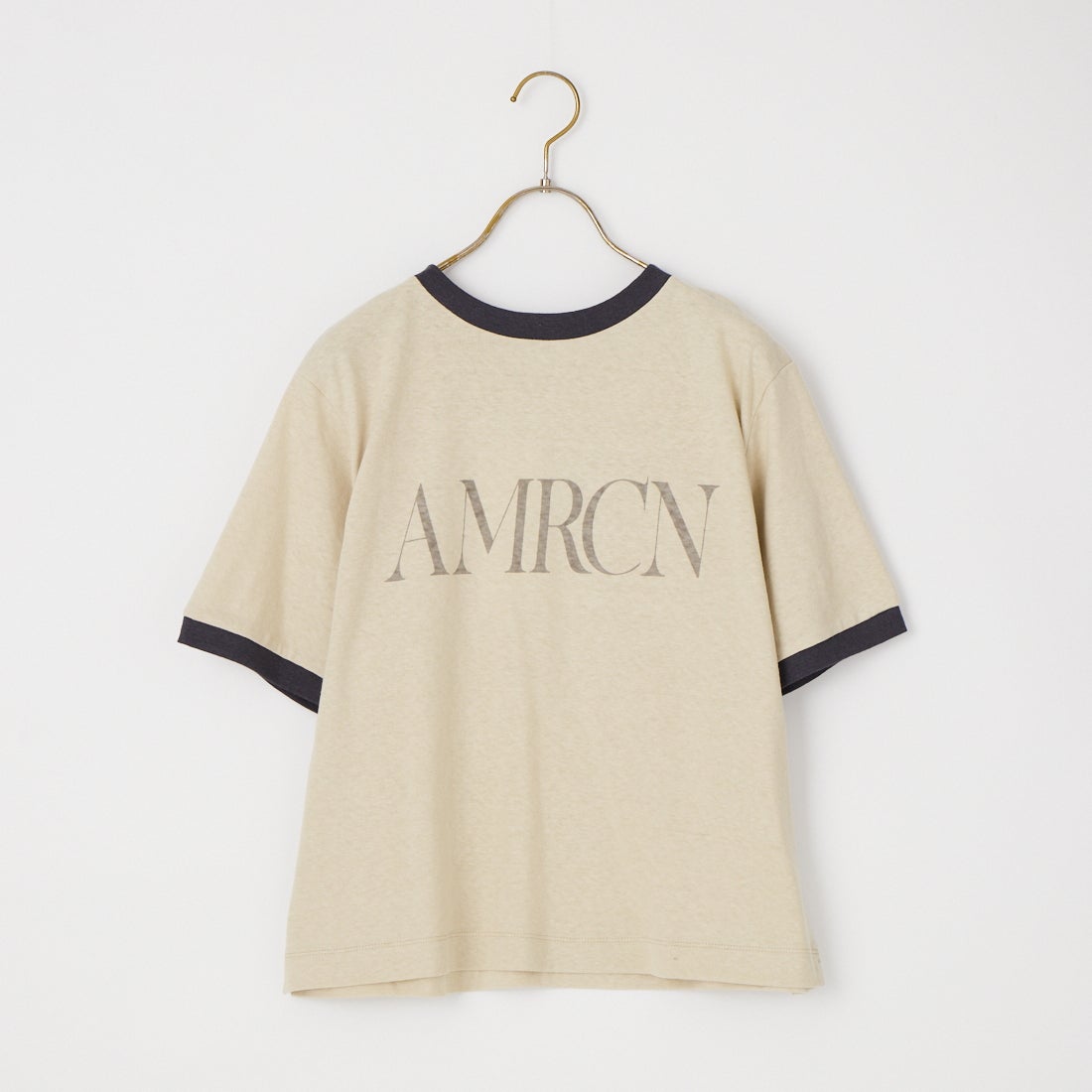 Americana [アメリカーナ] AMRCN クロップドリンガーTシャツ [BRF-M-813A] ﾍﾞｰｼﾞｭ