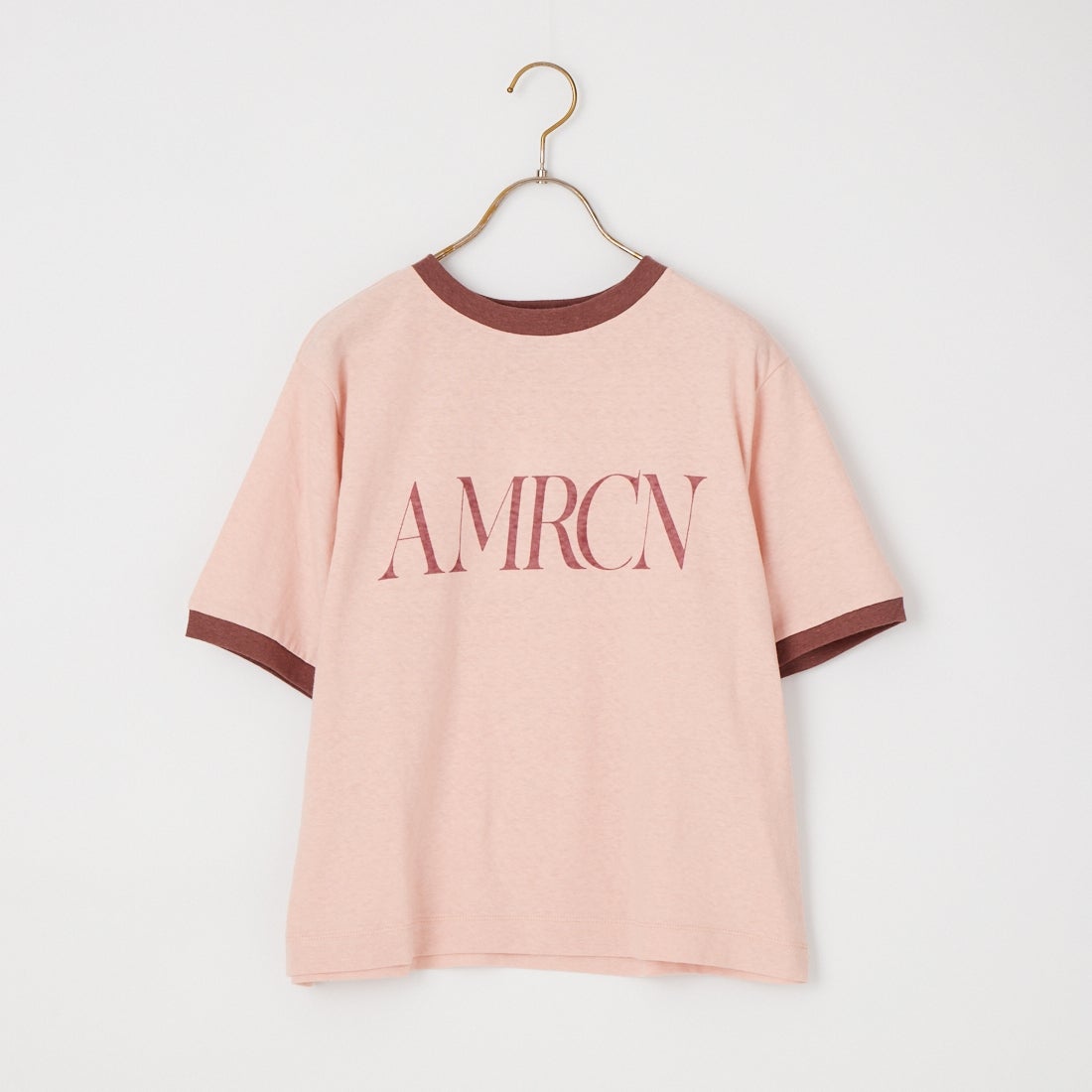 Americana [アメリカーナ] AMRCN クロップドリンガーTシャツ [BRF-M-813A] ﾋﾟﾝｸ