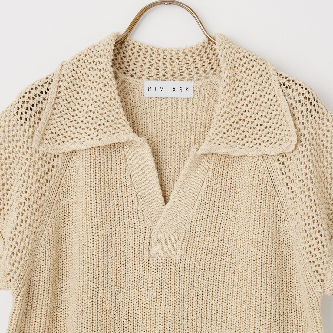 RIM.ARK [リムアーク] リネンミックスオープンカラーニット [460JSL70-1731] L/BEG