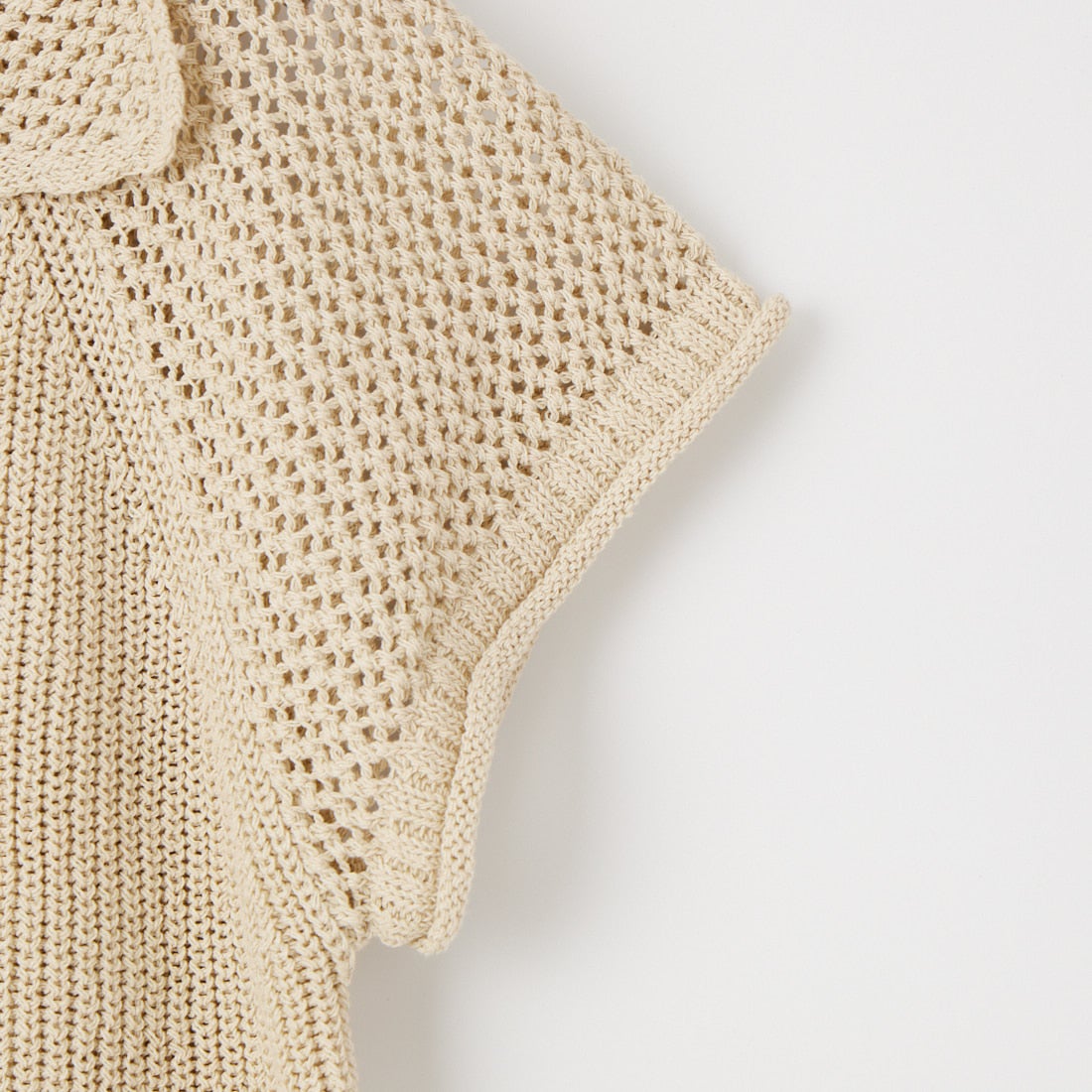 RIM.ARK [リムアーク] リネンミックスオープンカラーニット [460JSL70-1731] L/BEG