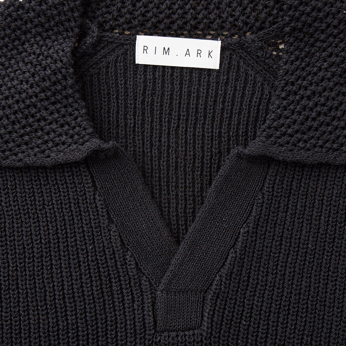 RIM.ARK [リムアーク] リネンミックスオープンカラーニット [460JSL70-1731] BLK