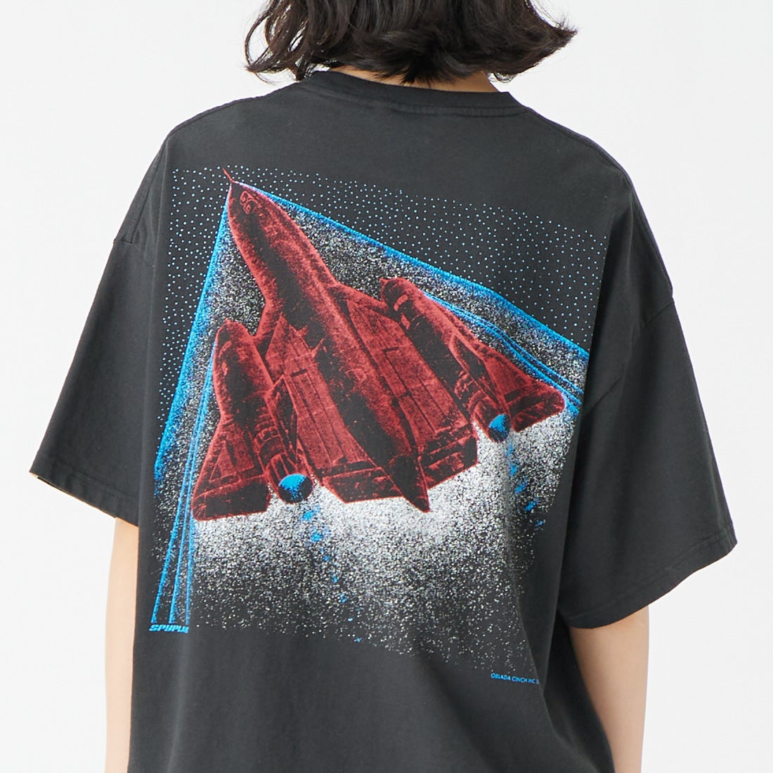 Oblada [オブラダ] SPACE ショートスリーブTシャツ [M2610CU13] BLACK &&モデル身長：162cm 着用サイズ：F&&