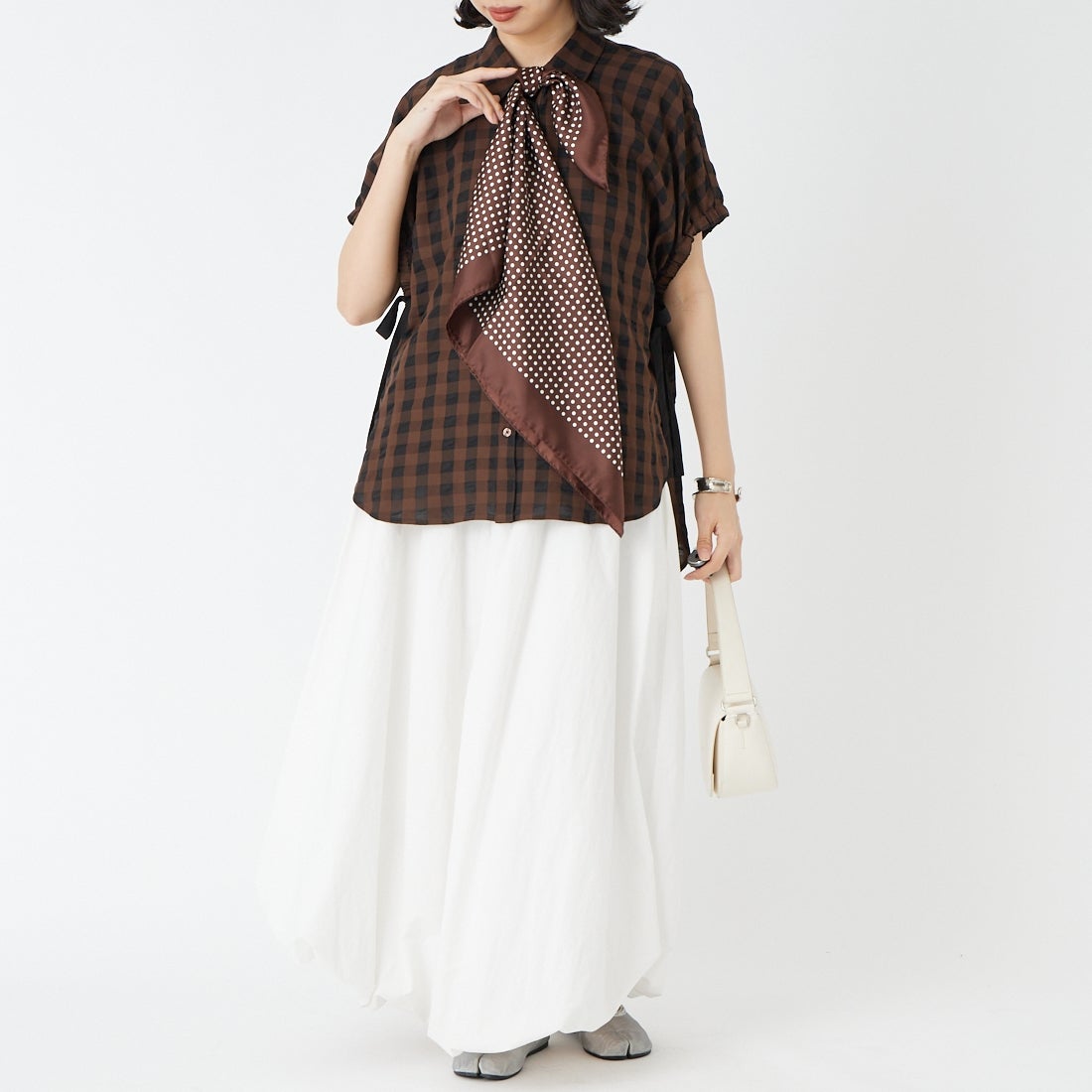AULENTTI [オウレンティ] シルクドットスカーフ [ST-POIS-2] BROWN