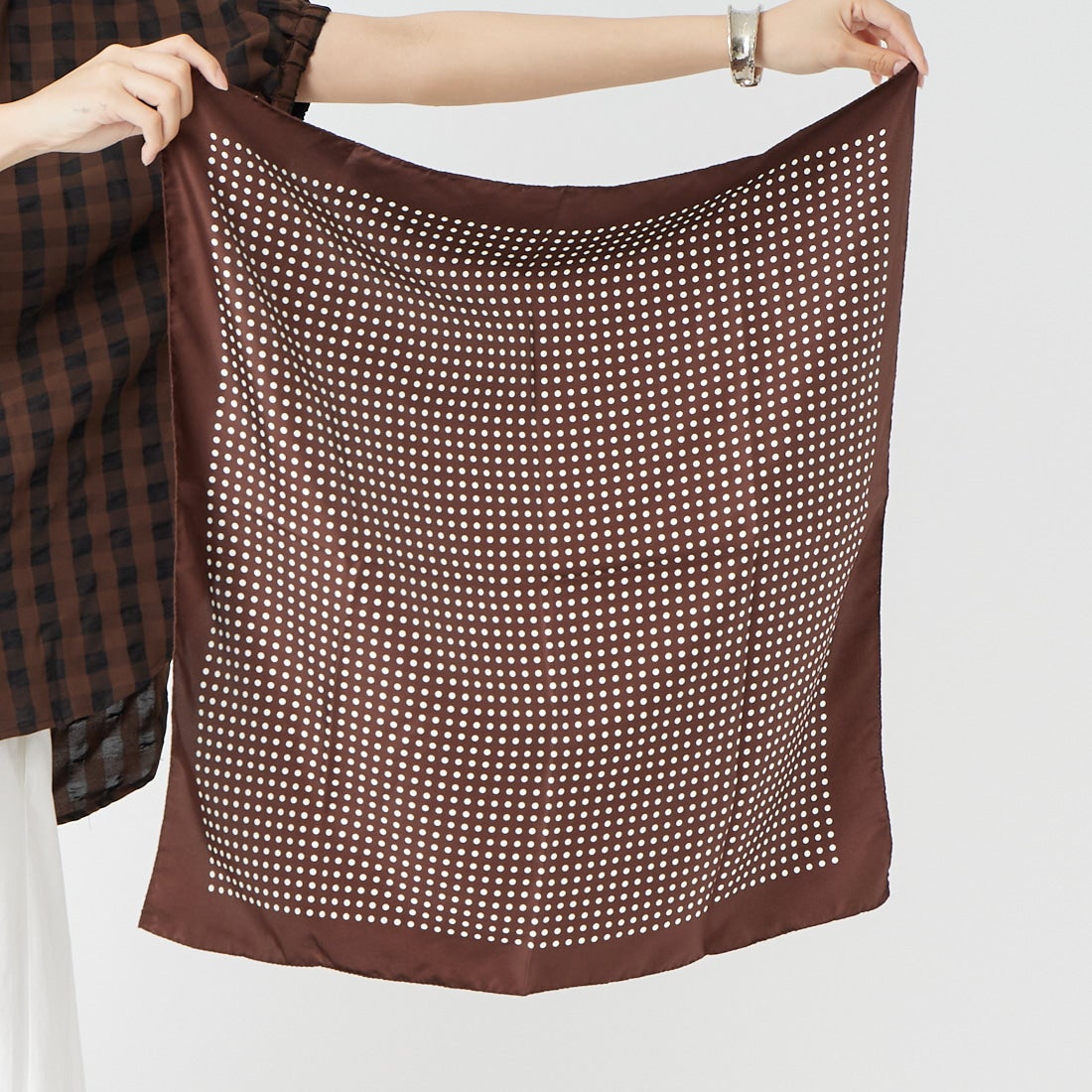 AULENTTI [オウレンティ] シルクドットスカーフ [ST-POIS-2] BROWN