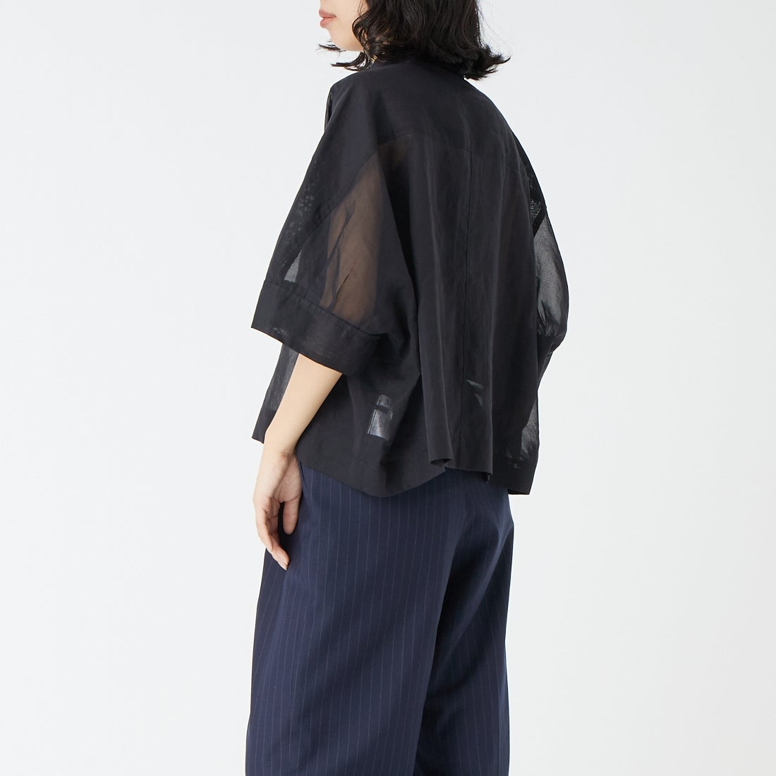 MICA&DEAL [マイカアンドディール] カラードテントシャツ [0126201141] D/NAVY &&モデル身長：162cm 着用サイズ：F&&