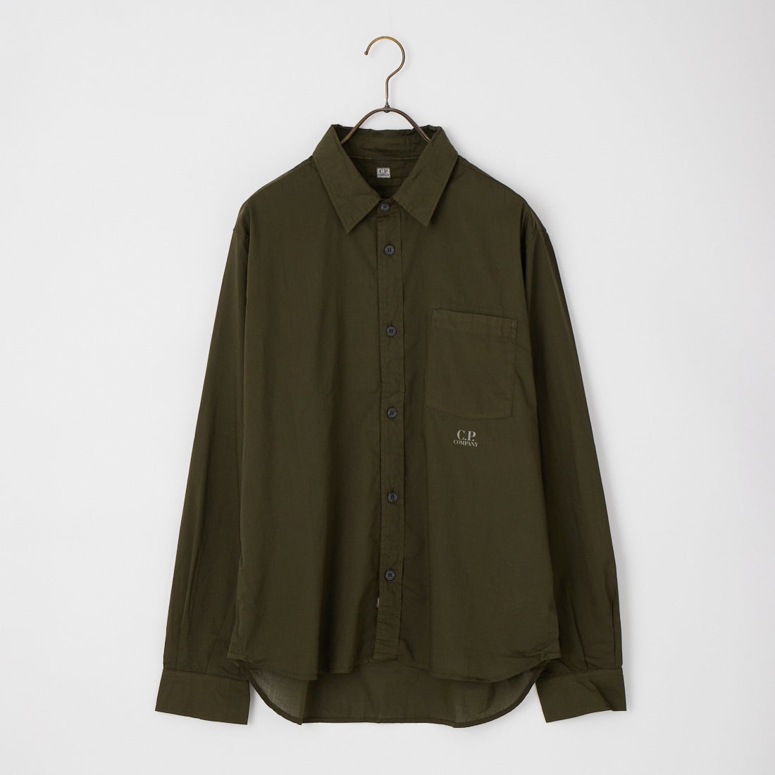C.P. Company 長袖シャツ オリーブグリーン C.P.COMPANY [シーピーカンパニー] モスリンロングスリーブシャツ